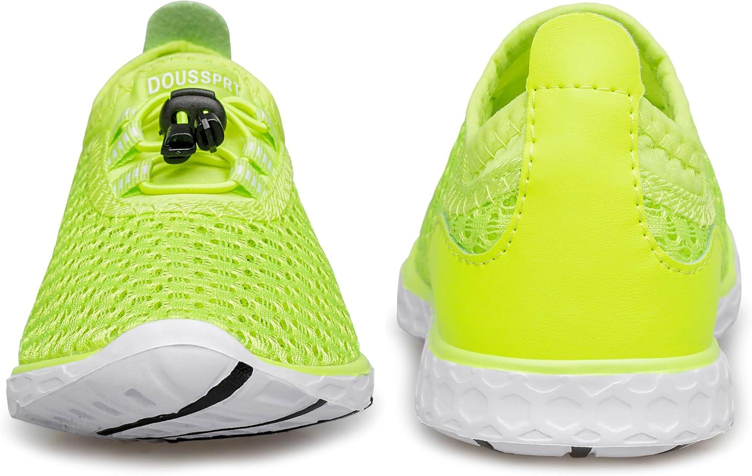 imageDOUSSPRT Water Shoes for Kids Boys Girls Quick Dry Beach Sports Swim Pool Aqua Shoes for ToddlerLittle KidBig KidNeongreen