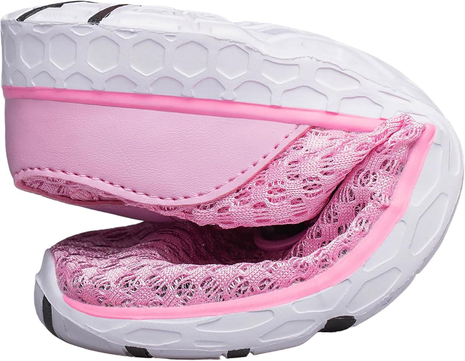 imageDOUSSPRT Water Shoes for Kids Boys Girls Quick Dry Beach Sports Swim Pool Aqua Shoes for ToddlerLittle KidBig KidPink