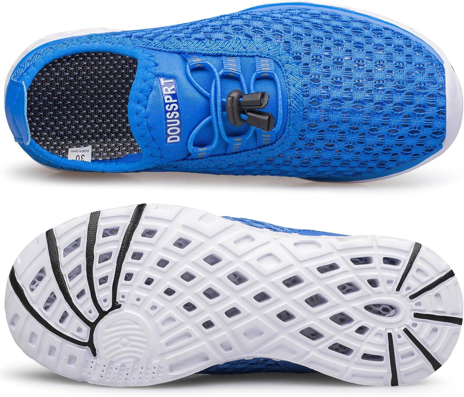 imageDOUSSPRT Water Shoes for Kids Boys Girls Quick Dry Beach Sports Swim Pool Aqua Shoes for ToddlerLittle KidBig KidRoyalblue