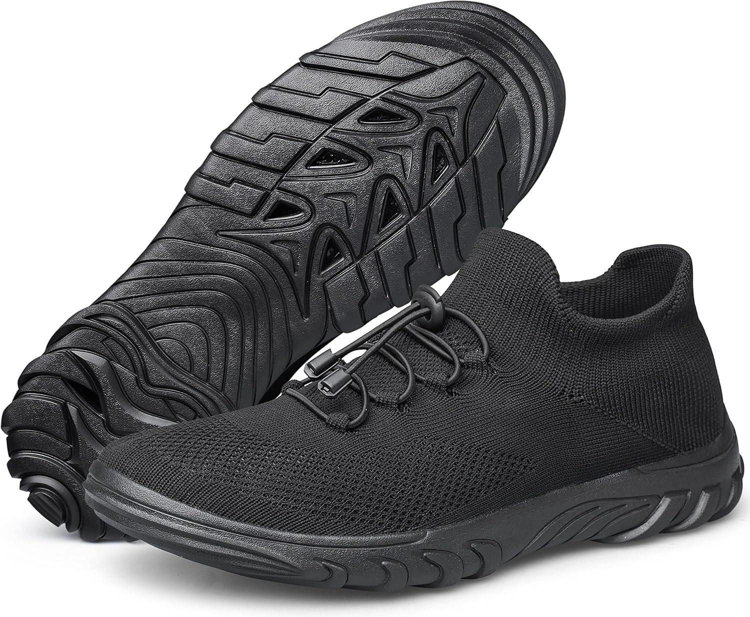 imageDOUSSPRT Womens Walking Shoes Slip On Hypersoft Sock Tennis Water Sneakers Casual Mesh Comfortable Athletic Breathable RunningAllblack