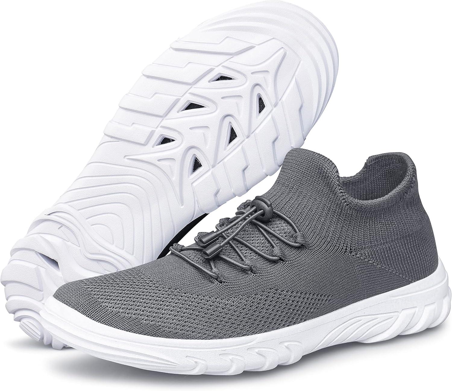 imageDOUSSPRT Womens Walking Shoes Slip On Hypersoft Sock Tennis Water Sneakers Casual Mesh Comfortable Athletic Breathable RunningDarkgrey