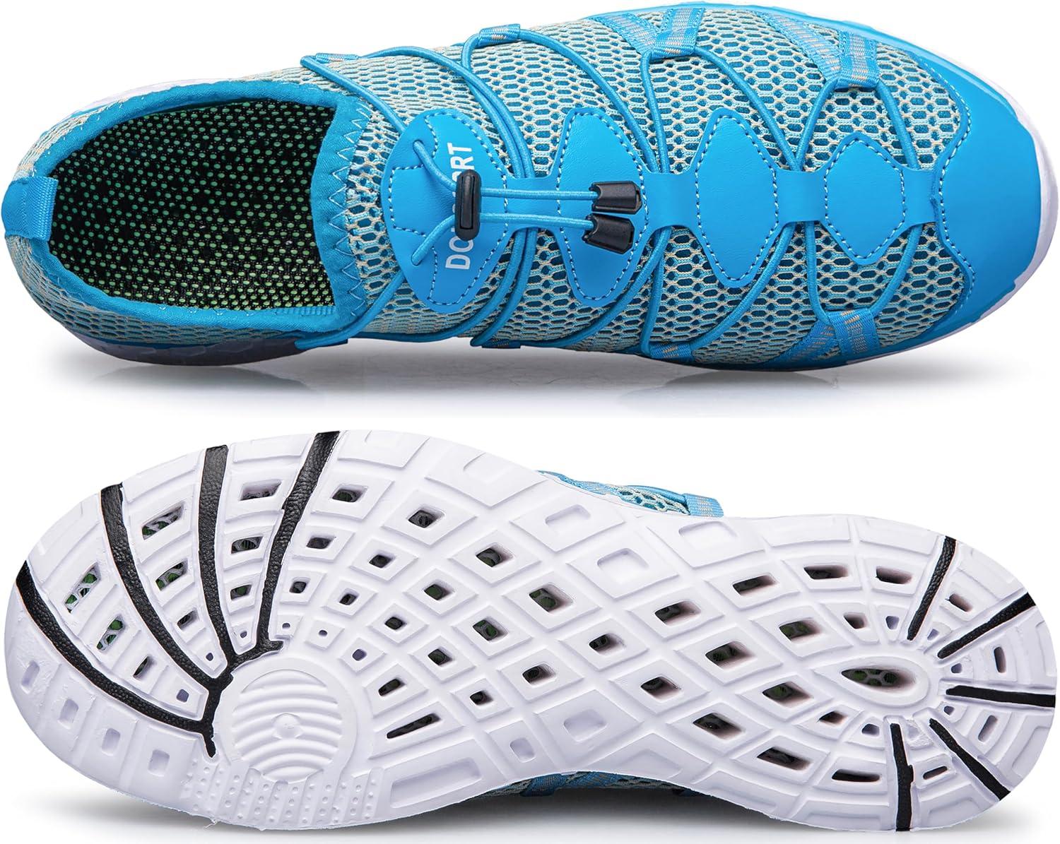 imageDOUSSPRT Womens Water Shoes Quick Drying Sports Aqua ShoesLightbluewhite