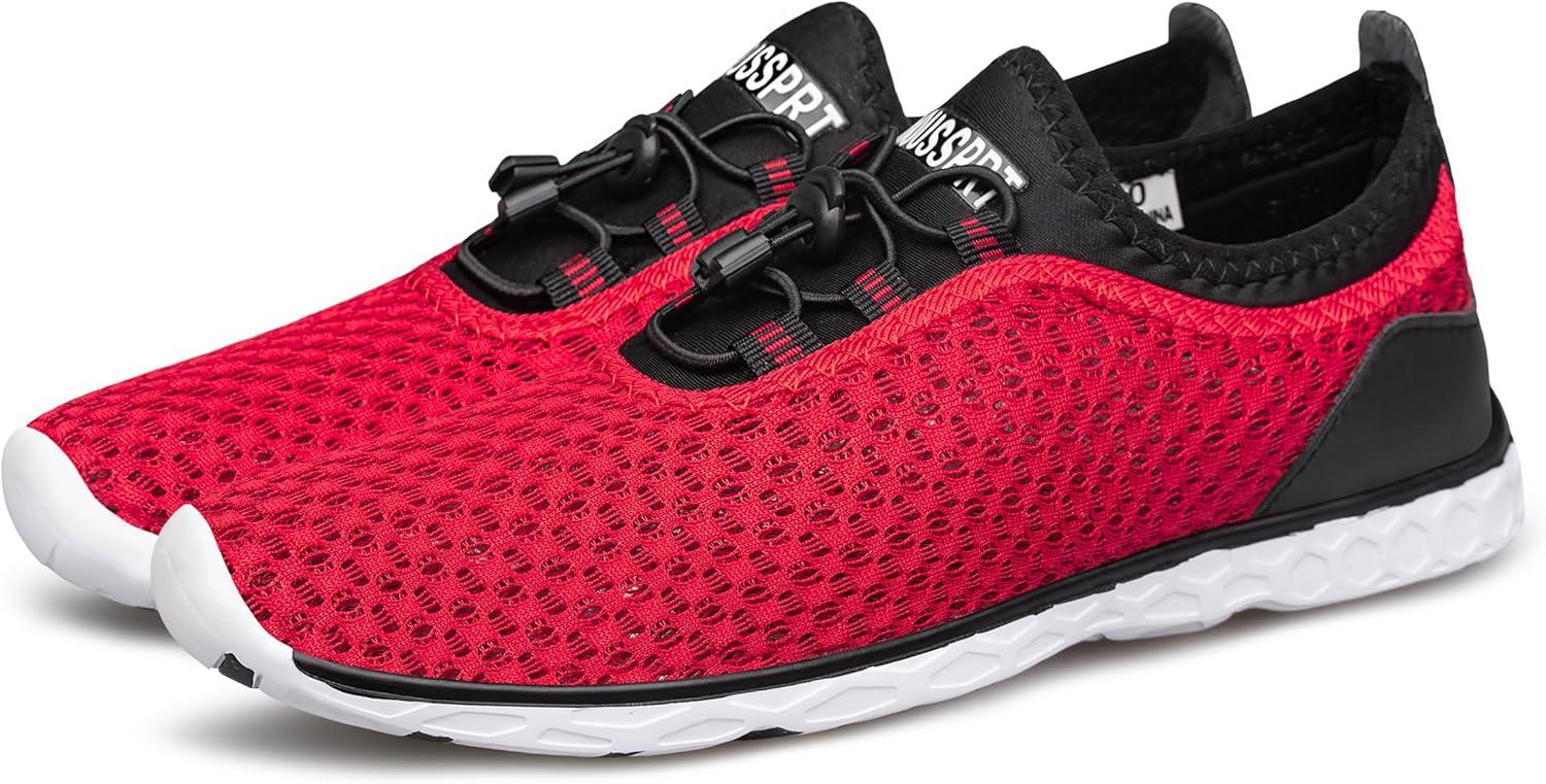 imageDOUSSPRT Womens Water Shoes Quick Drying Sports Aqua ShoesRedWhite