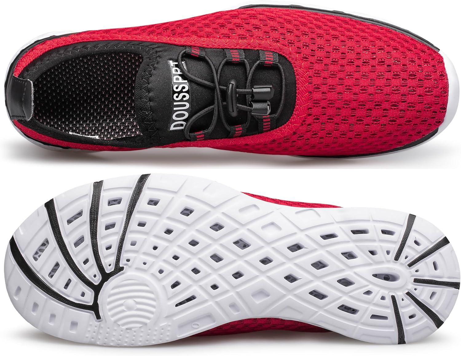 imageDOUSSPRT Womens Water Shoes Quick Drying Sports Aqua ShoesRedWhite