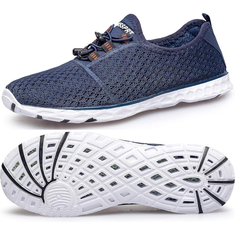 imageDOUSSPRT Mens Water Shoes Quick Drying Sports Aqua ShoesBluewhite