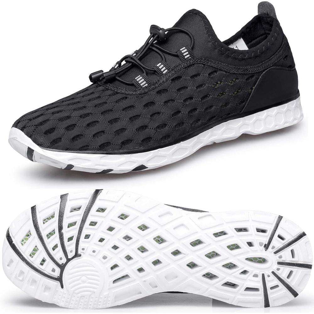 imageDOUSSPRT Womens Water Shoes Quick Drying Sports Aqua ShoesBlackWhite