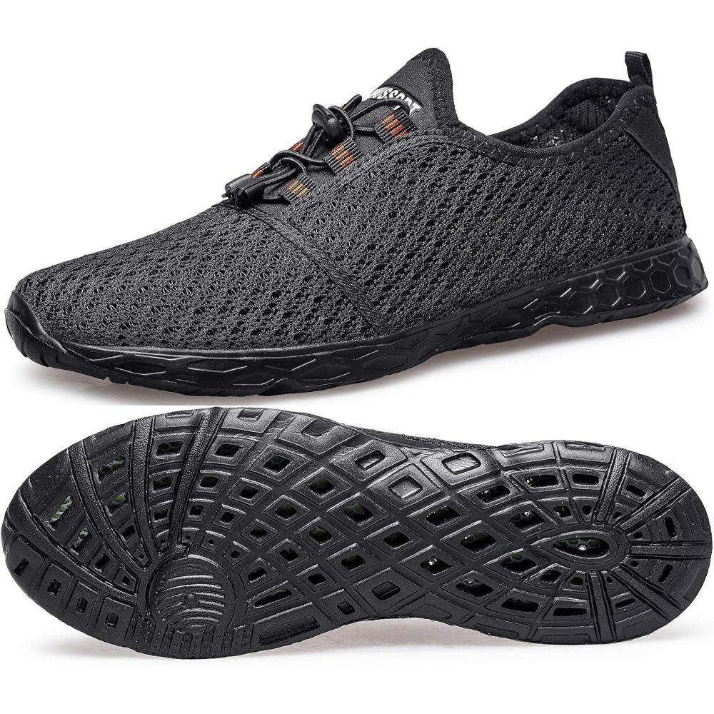 imageDOUSSPRT Womens Water Shoes Quick Drying Sports Aqua ShoesBlackdeep