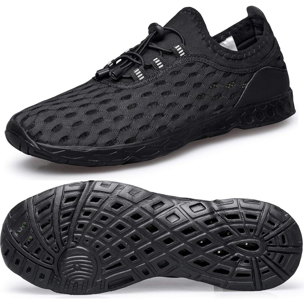 imageDOUSSPRT Womens Water Shoes Quick Drying Sports Aqua ShoesDarkblack