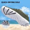 DOUSSPRT Men’s Water Shoes Quick Drying Sports Aqua Shoes(Armygreen/White)
