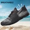 DOUSSPRT Men’s Water Shoes Quick Drying Sports Aqua Shoes(Dark Allblack)