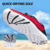 DOUSSPRT Men’s Water Shoes Quick Drying Sports Aqua Shoes(Redwhite)