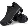 DOUSSPRT Womens Walking Shoes Slip on Sock Sneakers Lady Girls Nurse Mesh Air Cushion Platform Loafers Fashion Casual(Black)