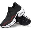 DOUSSPRT Womens Walking Shoes Slip on Sock Sneakers Lady Girls Nurse Mesh Air Cushion Platform Loafers Fashion Casual(Black&white)