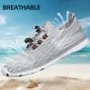 DOUSSPRT Women’s Water Shoes Quick Drying Sports Aqua Shoes(Light Grey/White)