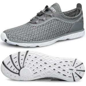DOUSSPRT Men’s Water Shoes Quick Drying Sports Aqua Shoes(Dark Grey)