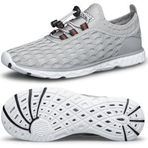 DOUSSPRT Men’s Water Shoes Quick Drying Sports Aqua Shoes(Lightgrey)