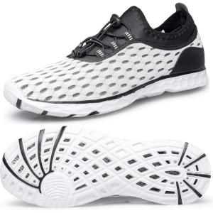 DOUSSPRT Men’s Water Shoes Quick Drying Sports Aqua Shoes(White)