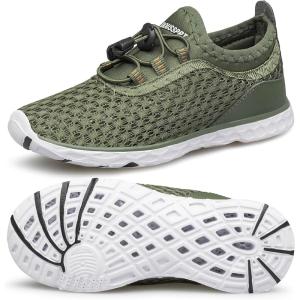 DOUSSPRT Water Shoes for Kids Boys Girls Quick Dry Beach Sports Swim Pool Aqua Shoes for Toddler/Little Kid/Big Kid(Armygreen)
