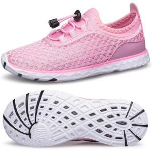 DOUSSPRT Water Shoes for Kids Boys Girls Quick Dry Beach Sports Swim Pool Aqua Shoes for Toddler/Little Kid/Big Kid(Pink)