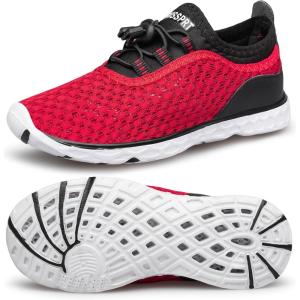 DOUSSPRT Water Shoes for Kids Boys Girls Quick Dry Beach Sports Swim Pool Aqua Shoes for Toddler/Little Kid/Big Kid(Red)