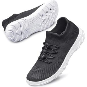 DOUSSPRT Womens Walking Shoes Slip On Hypersoft Sock Tennis Water Sneakers Casual Mesh Comfortable Athletic Breathable Running(Black)