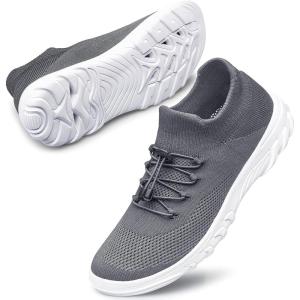 DOUSSPRT Womens Walking Shoes Slip On Hypersoft Sock Tennis Water Sneakers Casual Mesh Comfortable Athletic Breathable Running(Darkgrey)