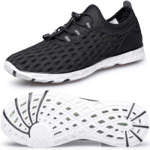 DOUSSPRT Women’s Water Shoes Quick Drying Sports Aqua Shoes(Black/White)