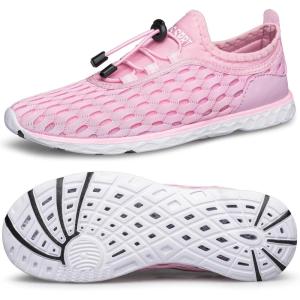 DOUSSPRT Women’s Water Shoes Quick Drying Sports Aqua Shoes(Pink/White)