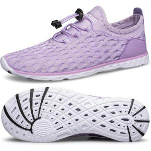 DOUSSPRT Women’s Water Shoes Quick Drying Sports Aqua Shoes(Purple/White)